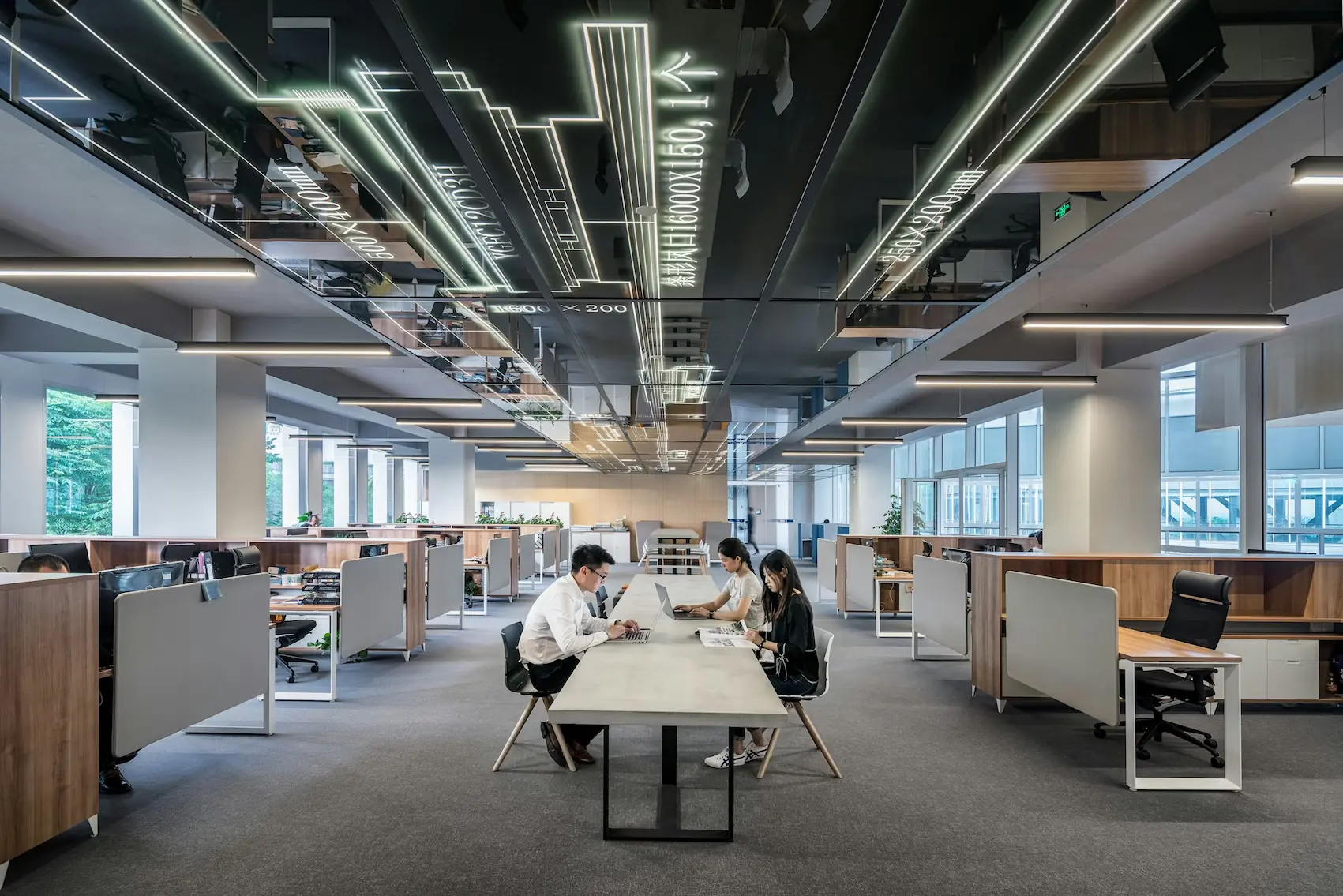 Colores en la oficina: cómo influyen en la productividad Equipo profesional trabajando en oficina